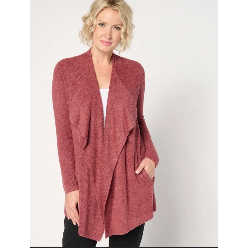 Barefoot Dreams CozyChic Lite Ribbed‎ Island Wrap Cardigan Dark Sienna 3XP
